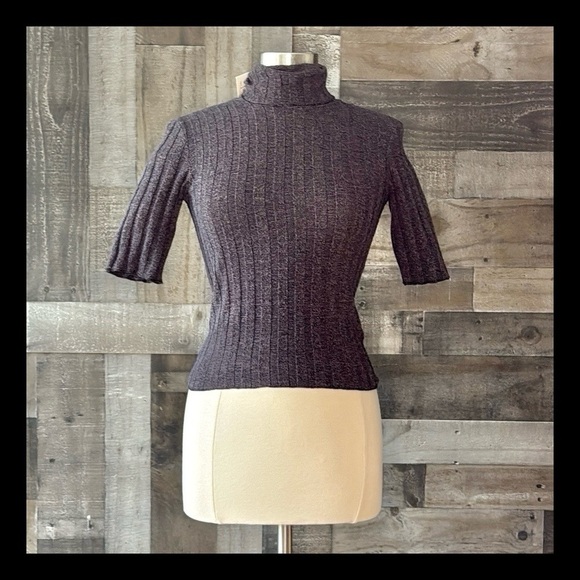 NWT! ZARA turtleneck sweater small 3/4 sleeves classy preppy dark academia fall - Picture 1 of 13